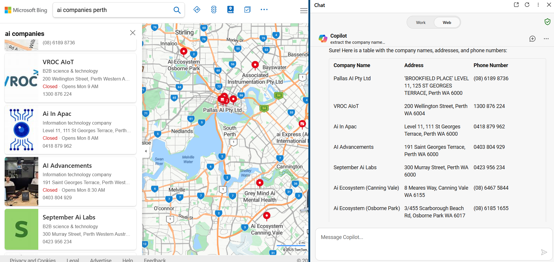 Data extraction with Copilot in Microsoft Edge